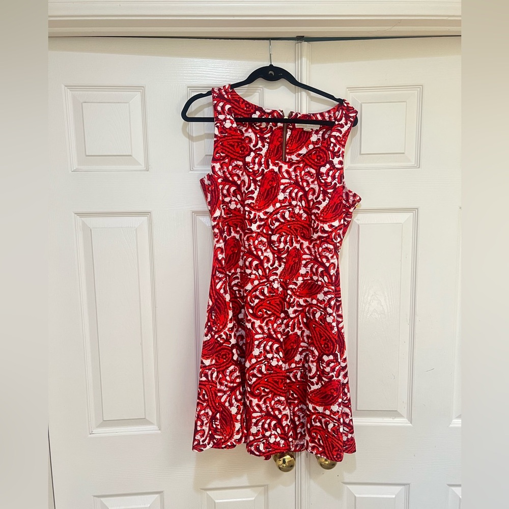 Michael Kors Paisley Fit‎  Flare Size 14 sleeveless Colorful Work Office Dress